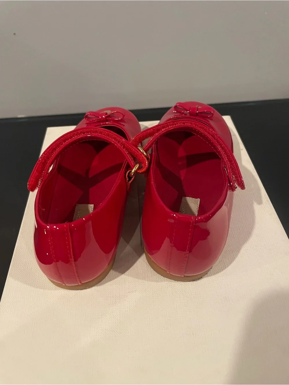 Dolce & Gabbana Bright Red Patent Mary Jane Shoes with Heart Charm